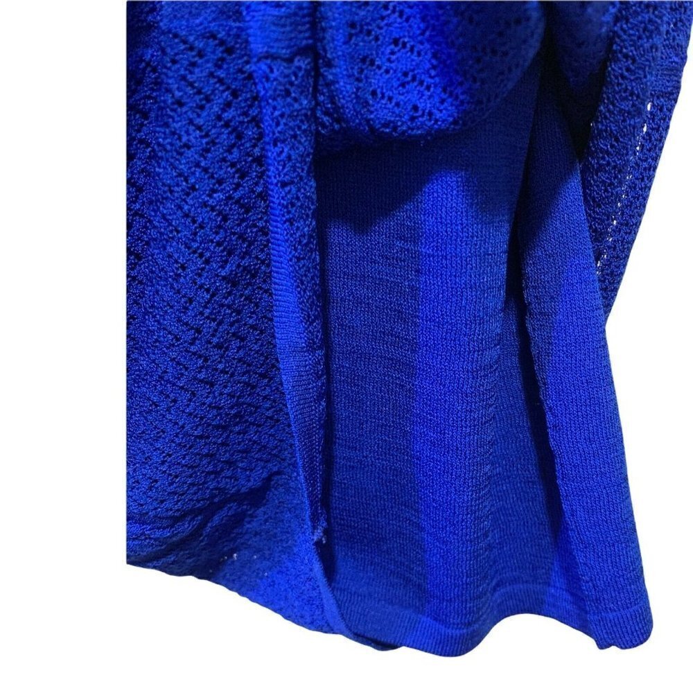Catherine Malandrino Starburst Pointelle Knit Crochet Dress Blue V-Neck NWT $295 - Picture 7 of 12